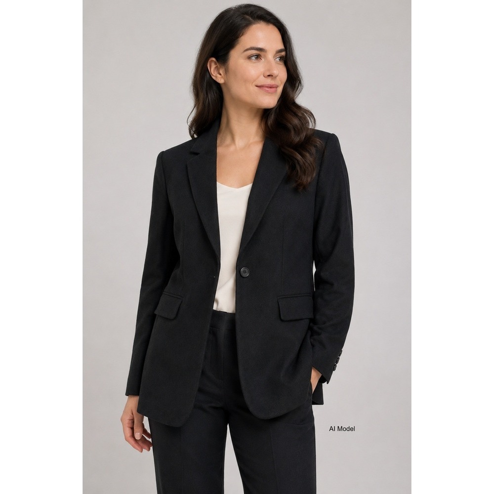 New Loft Black Single Button Blazer Jacket size 6 Longline Career Office